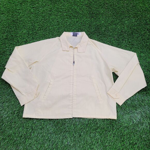 Vintage 80s MOD Blouson Cropped Jacket Large 24x25 Yellow - Picture 1 of 12